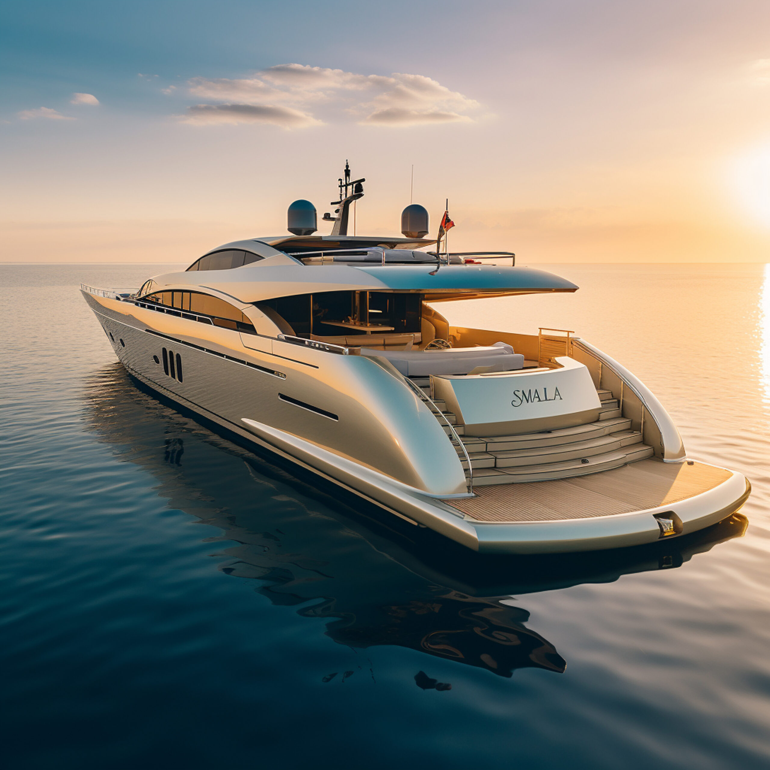 A private yacht in the yacht
